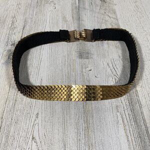 Vtg 90's Women's Gold Scaled Stretch Belt Clasp Festival Maximalist 80's Glam